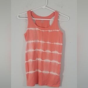 Old Navy Tie Dye Pink and White Wash Racerback Tank Top. Size 14 XL Fitted Kids.